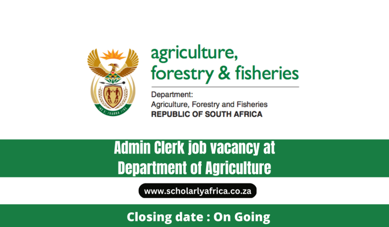Admin Clerk job vacancy at Department of Agriculture