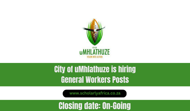 City of uMhlathuze is hiring General Workers Posts