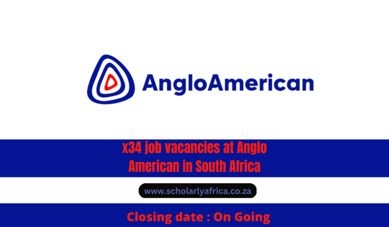 x34 job vacancies at Anglo American in South Africa