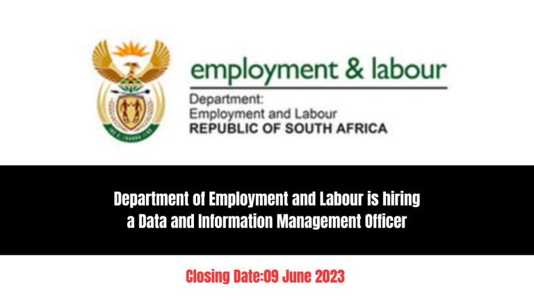 Department of Employment and Labour is hiring a Data and Information Management Officer