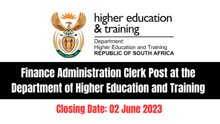 Finance Administration Clerk Post at the Department of Higher Education and Training
