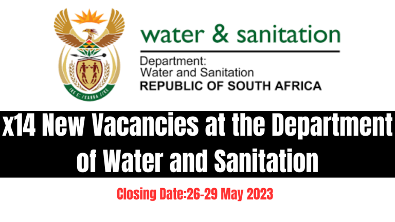 x14 New Vacancies at the Department of Water and Sanitation