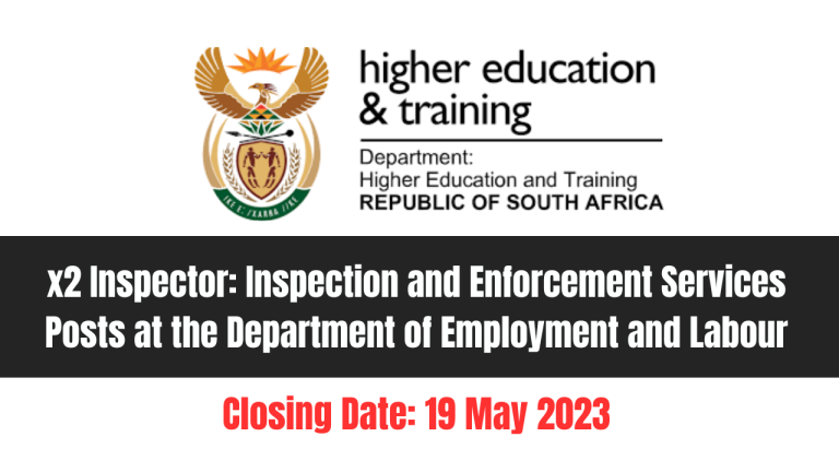 x2 Inspector Inspection and Enforcement Services Posts at the Department of Employment and Labour