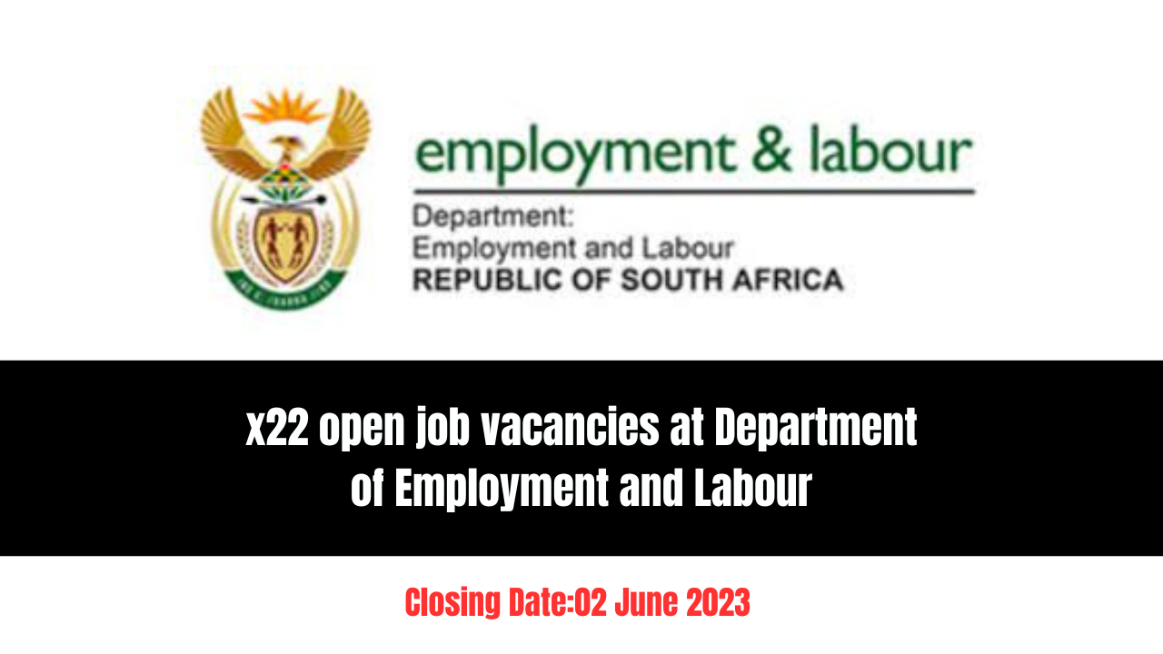 x22 open job vacancies at Department of Employment and Labour