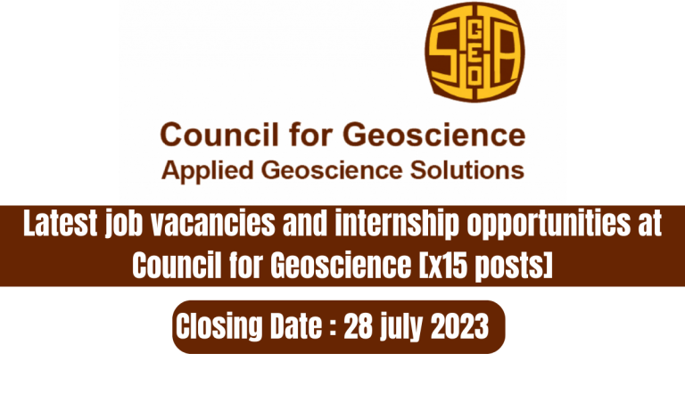 Latest job vacancies and internship opportunities at Council for Geoscience [x15 posts]