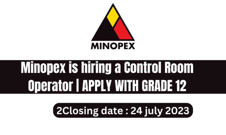 Minopex is hiring a Control Room Operator | APPLY WITH GRADE 12