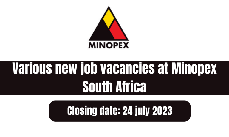 Various new job vacancies at Minopex South Africa