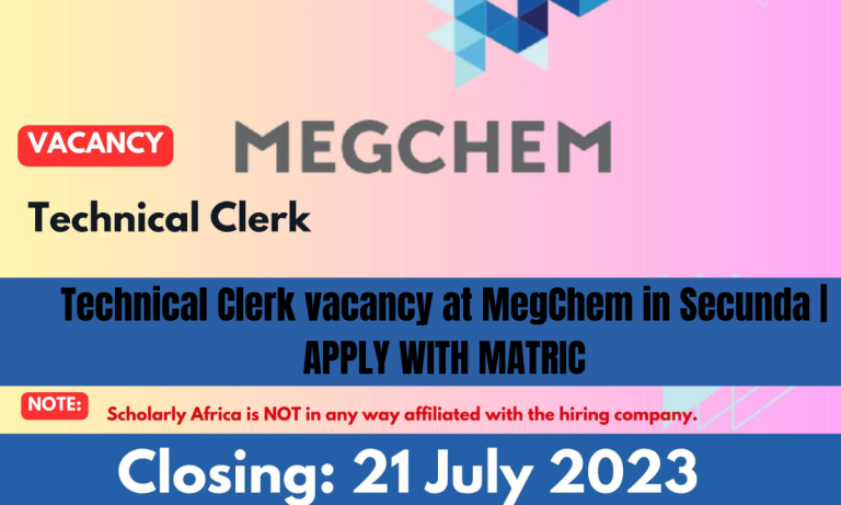 Technical Clerk vacancy at MegChem in Secunda | APPLY WITH MATRIC