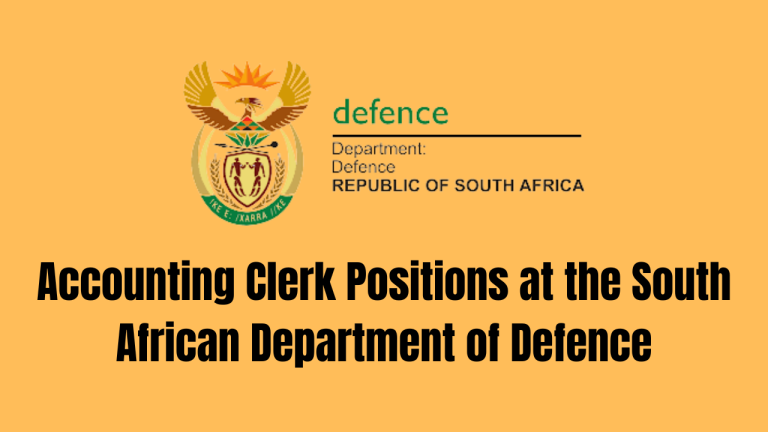 Accounting Clerk Positions at the South African Department of Defence