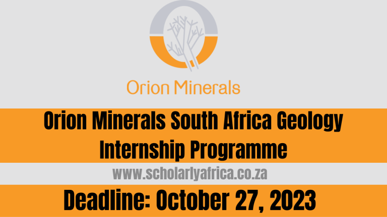 Orion Minerals South Africa 2023 Geology Internship Programme