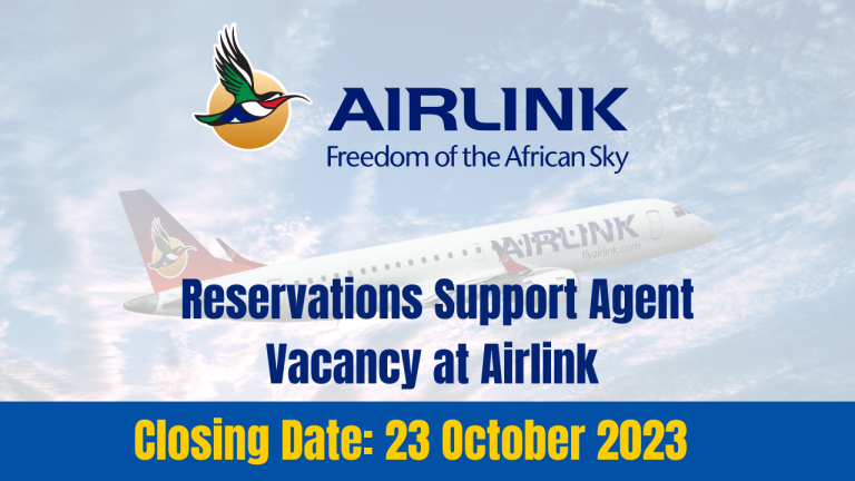 Reservations Support Agent Vacancy at Airlink In South Africa