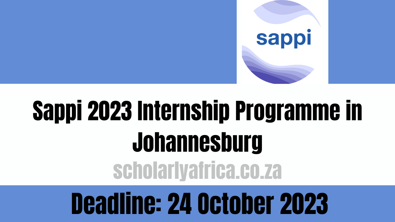 Sappi 2023 Internship Programme in Johannesburg