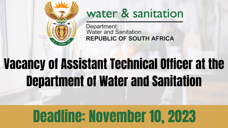 Vacancy of Assistant Technical Officer at the Department of Water and Sanitation