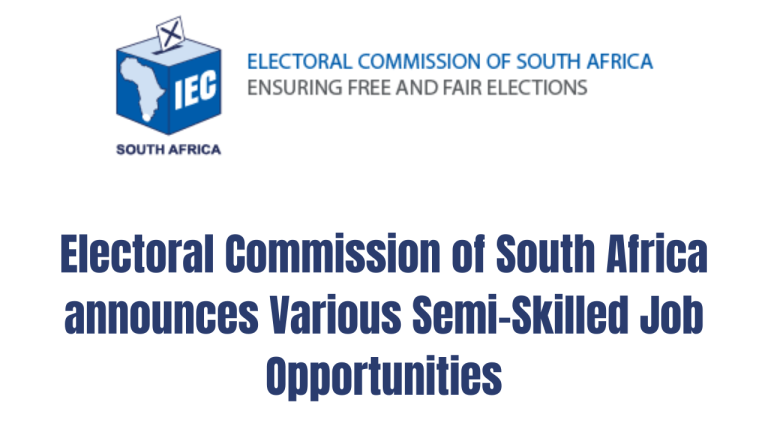 Electoral Commission of South Africa announces Various Semi-Skilled Job Opportunities