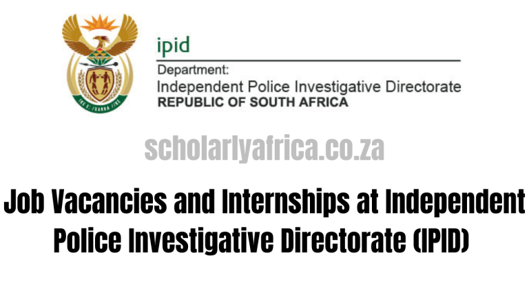 Job Vacancies and Internships at Independent Police Investigative Directorate (IPID)